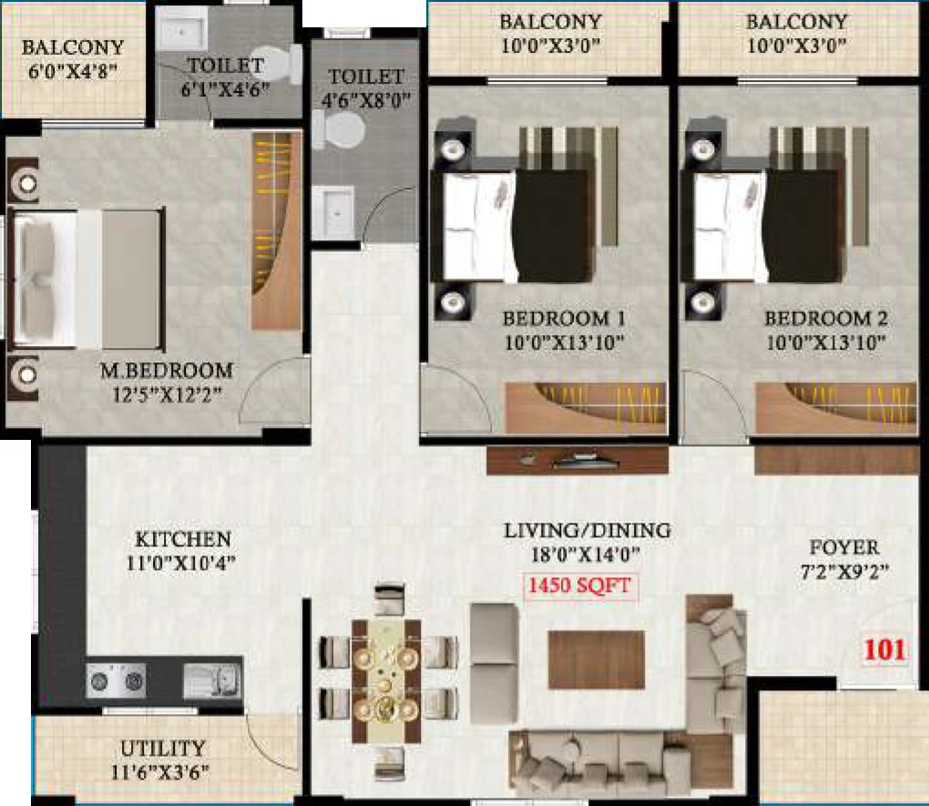 3 BHK Flat in SLV Savi Samruddhi in Arekere, Bangalore - Image 927176