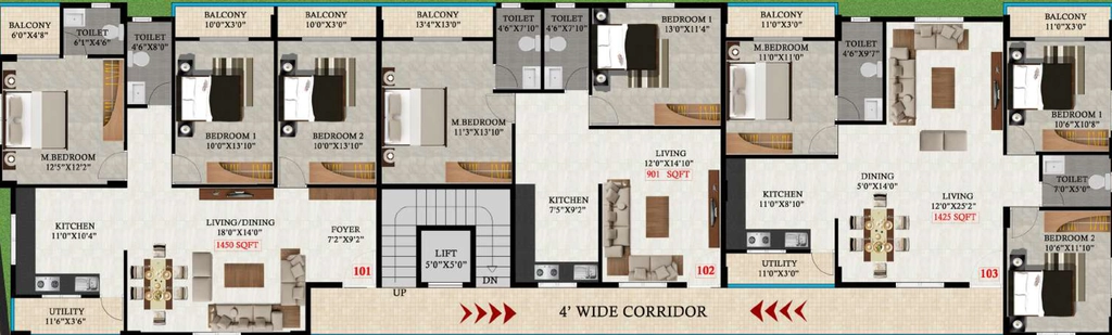 Floor Plan of SLV Savi Samruddhi in Arekere, Bangalore - Image 425330