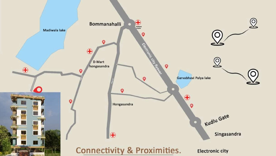 Location of SLV Savi Samruddhi in Arekere, Bangalore - Image 425326