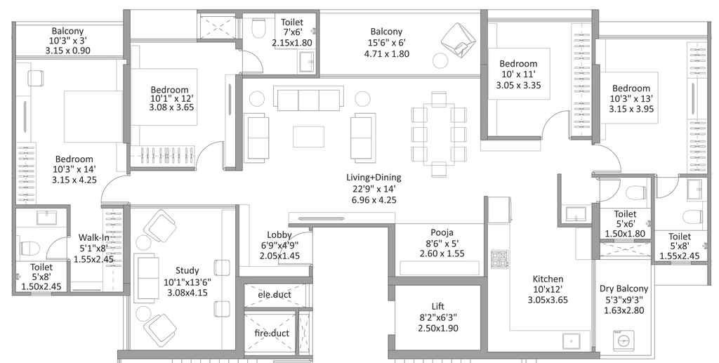 4 BHK Flat in Mantra Magnus Tower G in Mundhwa, Pune - Image 927189