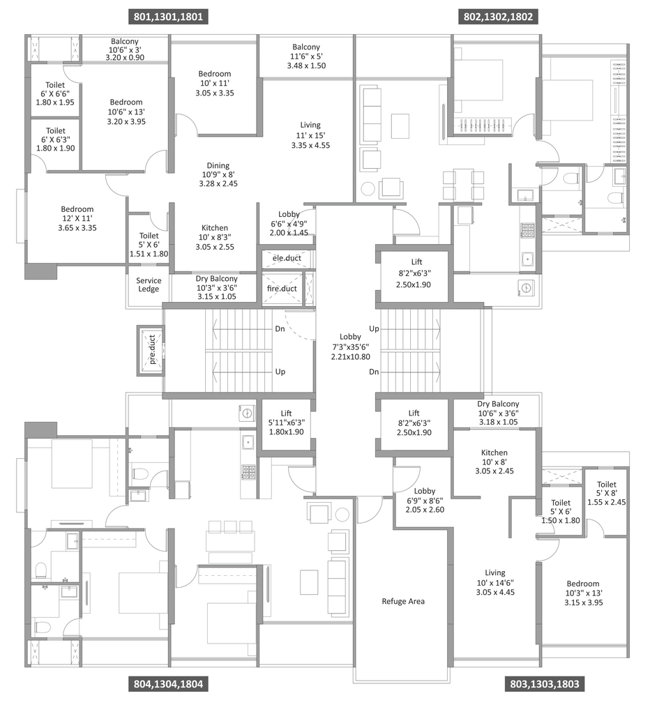 Floor Plan of Mantra Magnus Tower G in Mundhwa, Pune - Image 425358