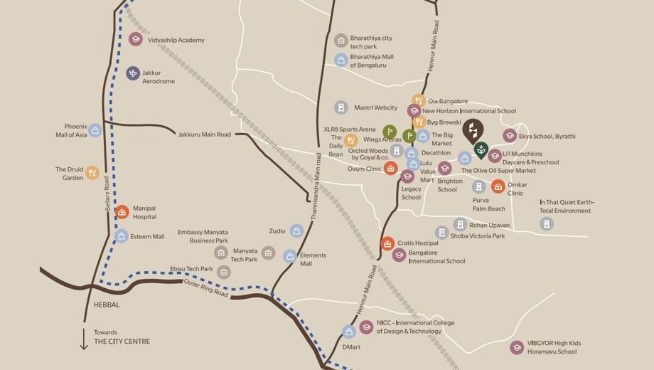 Location of Disha Symphony Heights in Hennur Road, Bangalore - Image 425350