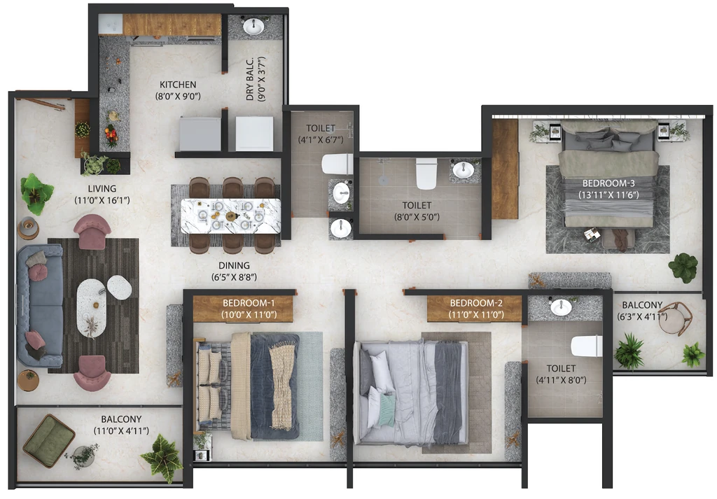 3 BHK Flat in Osian Almanova Tower B in Mundhwa, Pune - Image 927194