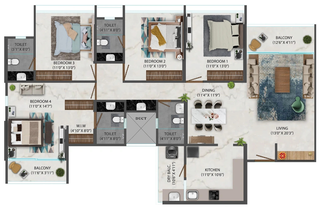 4 BHK Flat in Osian Almanova Tower B in Mundhwa, Pune - Image 927199