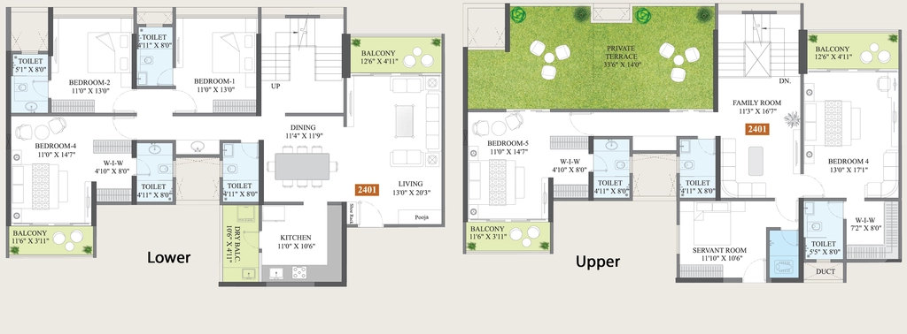 5 BHK Penthouse in Osian Almanova Tower B in Mundhwa, Pune - Image 927203