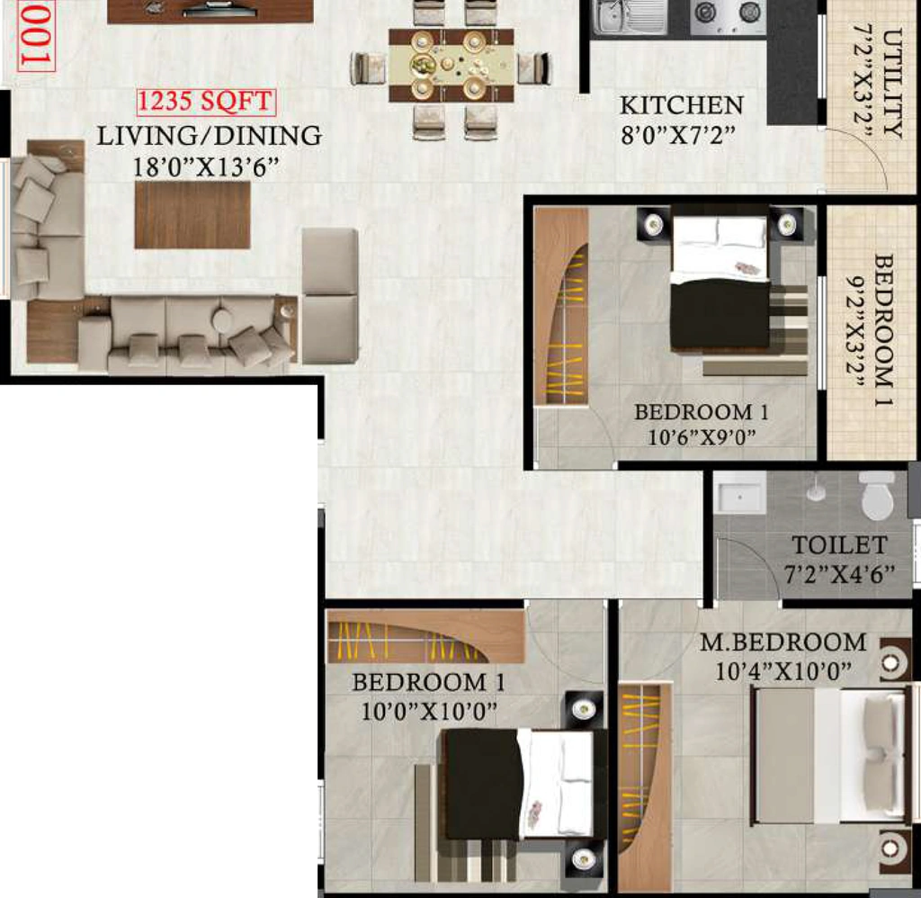 3 BHK Flat in AM Shahs Enclave in Bommanahalli, Bangalore - Image 927204