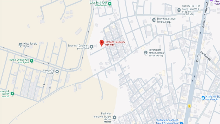 Location of Vinod Siddharth Residency in Pal Gaon, Jodhpur - Image 425404