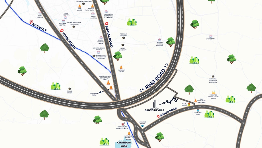 Location of Shree Santosh Villa in Chaksu, Jaipur - Image 425412