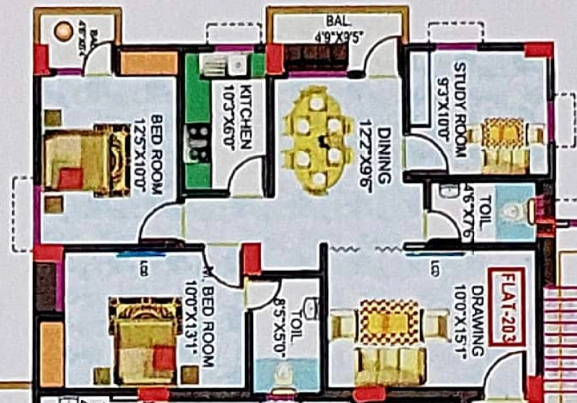 3 BHK Flat in Sarvottam Enclave in Danapur, Patna - Image 927237