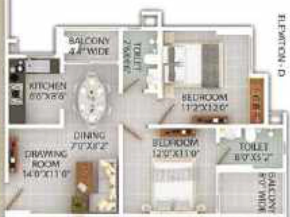 2 BHK Flat in Achyut SRKM Altair in Lokhra, Guwahati - Image 927254