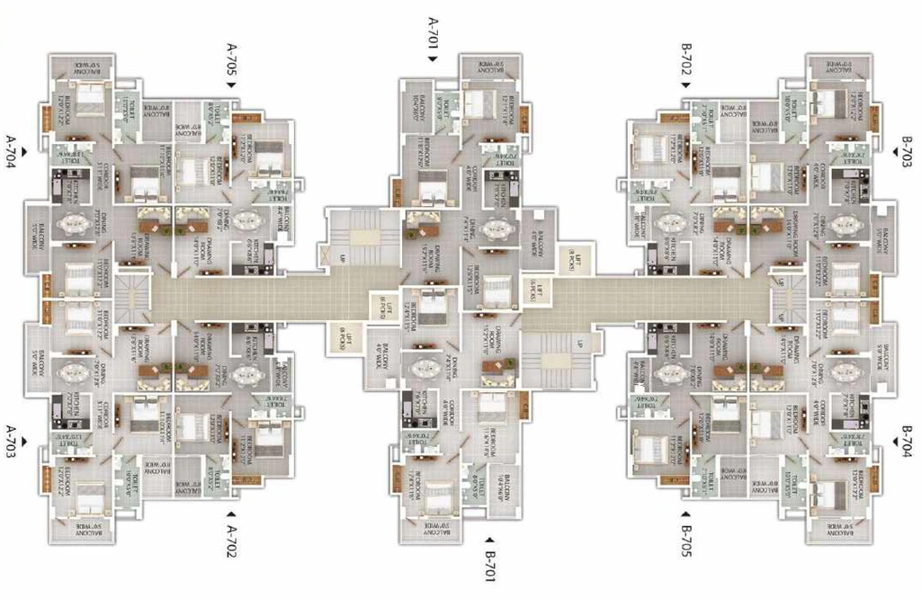 Floor Plan of Achyut SRKM Altair in Lokhra, Guwahati - Image 425467