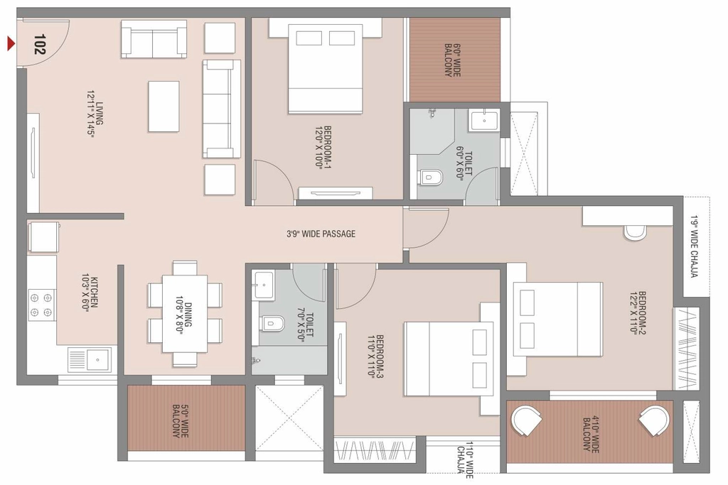 3 BHK Flat in Satvika Galaxy in Danapur, Patna - Image 927247