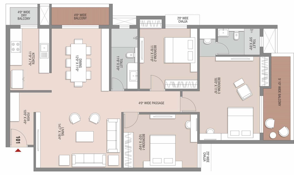 3 BHK Flat in Satvika Galaxy in Danapur, Patna - Image 927249