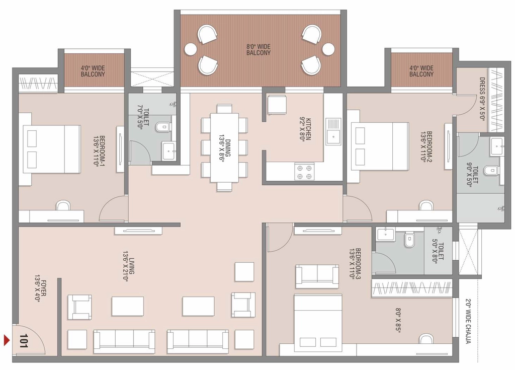 3 BHK Flat in Satvika Galaxy in Danapur, Patna - Image 927250