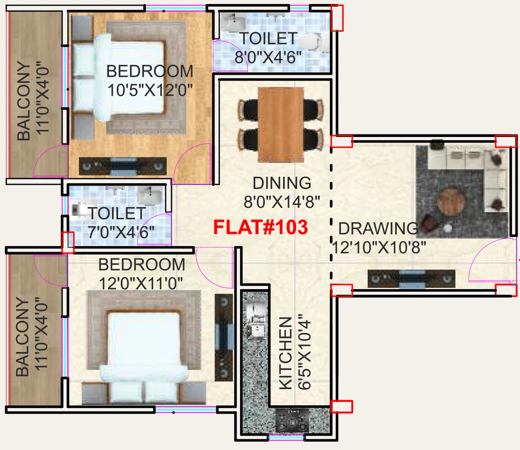 2 BHK Flat in Shri The Platinum Residency in Danapur, Patna - Image 927262