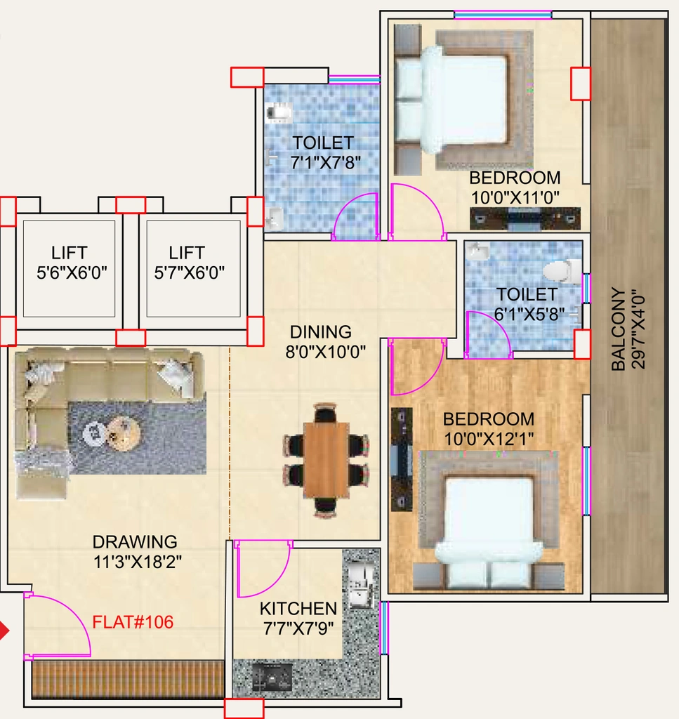 2 BHK Flat in Shri The Platinum Residency in Danapur, Patna - Image 927263
