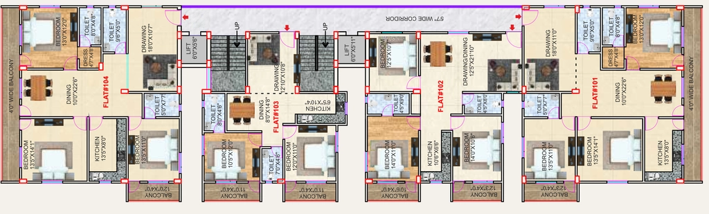 Floor Plan of Shri The Platinum Residency in Danapur, Patna - Image 425483