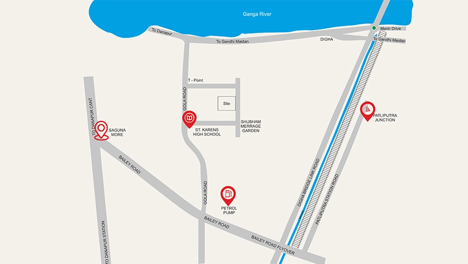 Location of Shri The Platinum Residency in Danapur, Patna - Image 425482