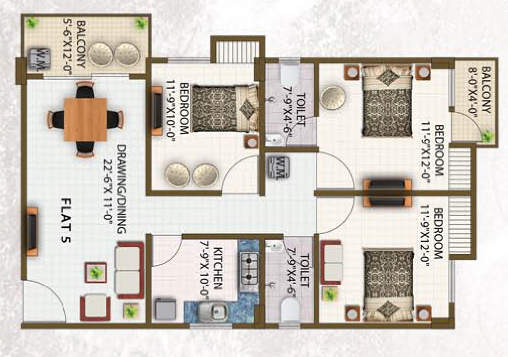 3 BHK Flat in Gajpati Babylon Apartment in Lokhra, Guwahati - Image 927269