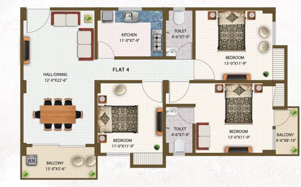 3 BHK Flat in Gajpati Babylon Apartment in Lokhra, Guwahati - Image 927270