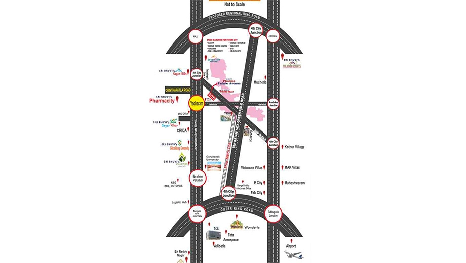Location of Sri Bhuvi Pharma Future Avenue in Mirkhanpet, Hyderabad - Image 425527