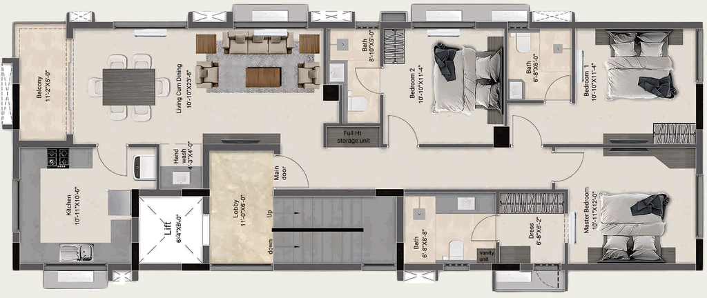 3 BHK Flat in Altitude Aurelle in T Nagar, Chennai - Image 927289