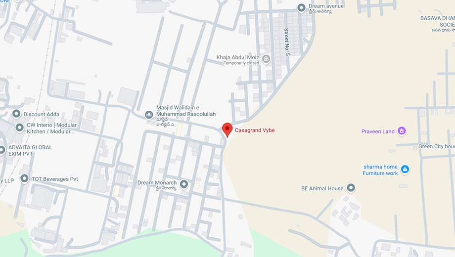 Location of Casagrand Vybe in Rajendra Nagar, Hyderabad - Image 425619
