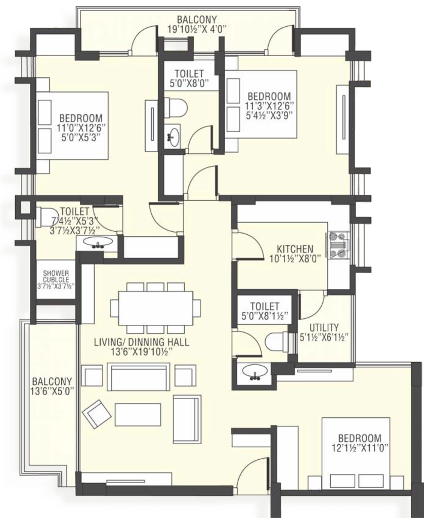3 BHK Flat in Life @ SRV in Jagatpura, Jaipur - Image 927296