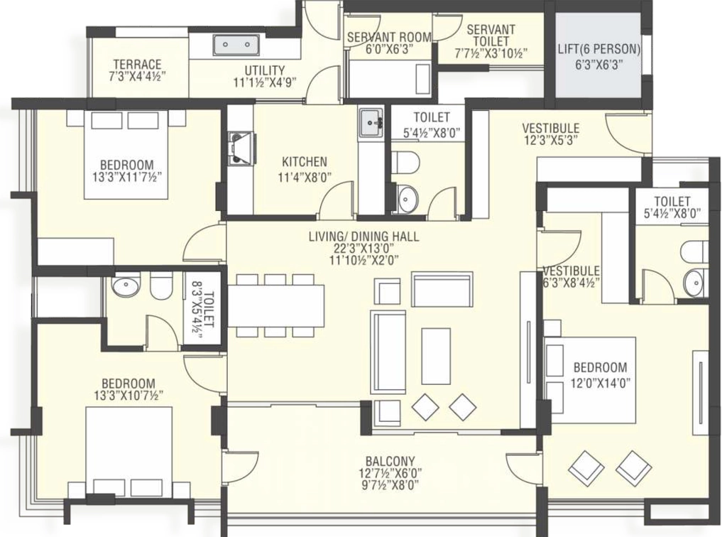 3 BHK Flat in Life @ SRV in Jagatpura, Jaipur - Image 927297