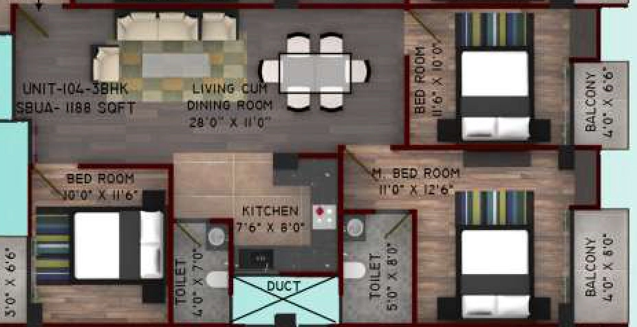 3 BHK Flat in GB Heights in Bakarapara, Guwahati - Image 927318