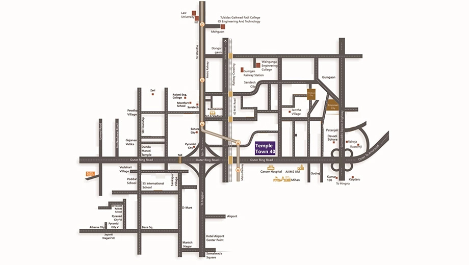 Location of Mauli Temple Town 40 in Kothewada, Nagpur - Image 425676