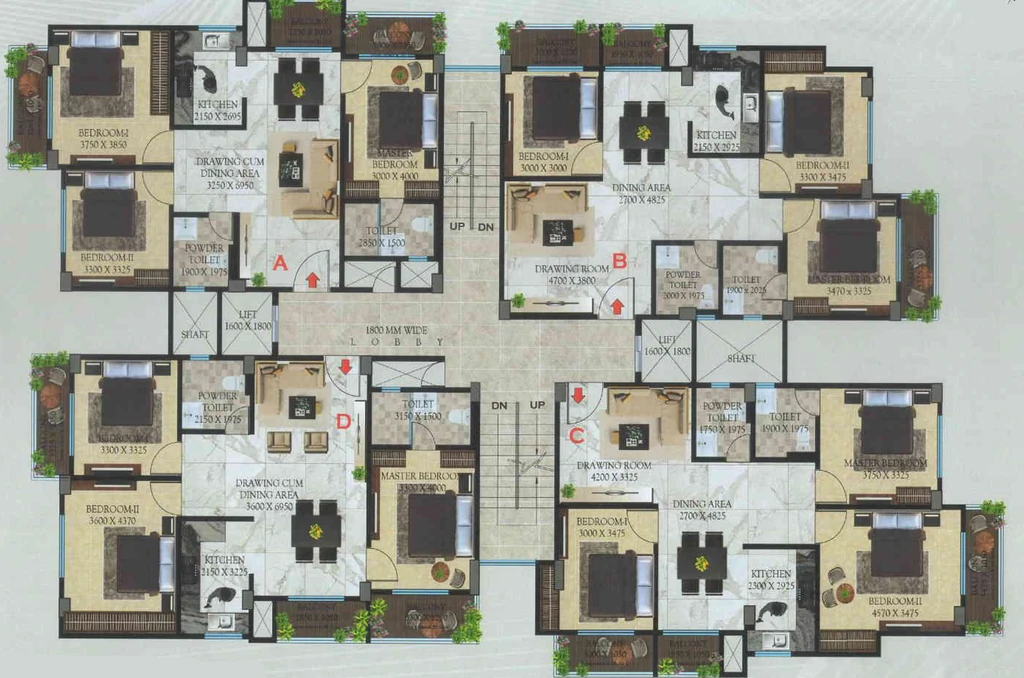 Floor Plan of Premier Onkar Basanti in Christian Basti, Guwahati - Image 426181