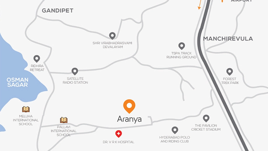 Location of Terminus Aranya in Gandipet, Hyderabad - Image 425705
