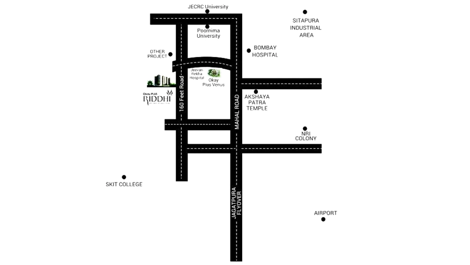 Location of Okay Plus Riddhi in Jagatpura, Jaipur - Image 425710