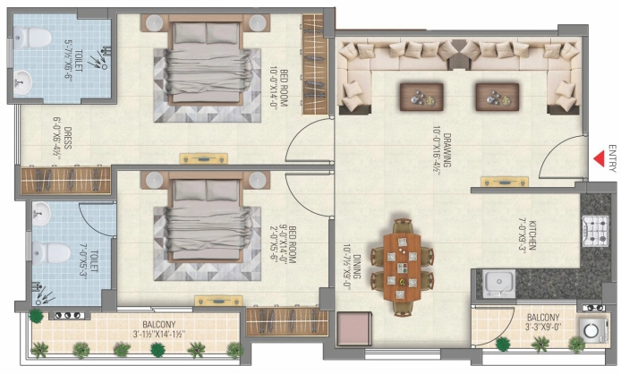2 BHK Flat in Parwani Mohan Heights in Vaishali Nagar, Jaipur - Image 927357