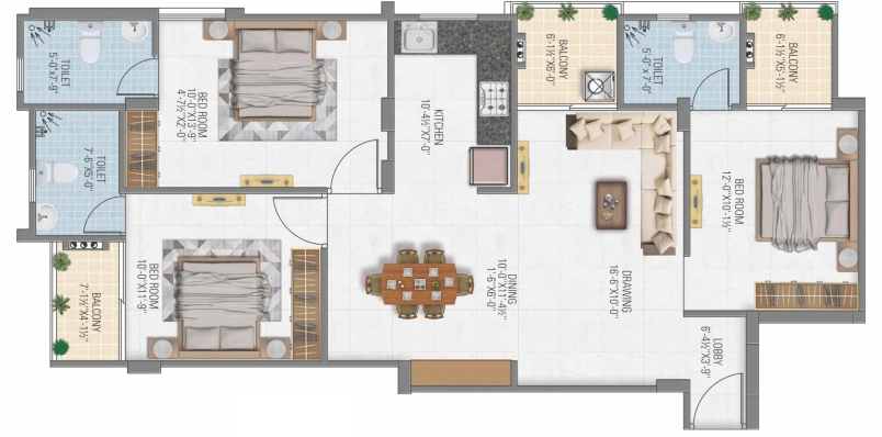 3 BHK Flat in Parwani Mohan Heights in Vaishali Nagar, Jaipur - Image 927359
