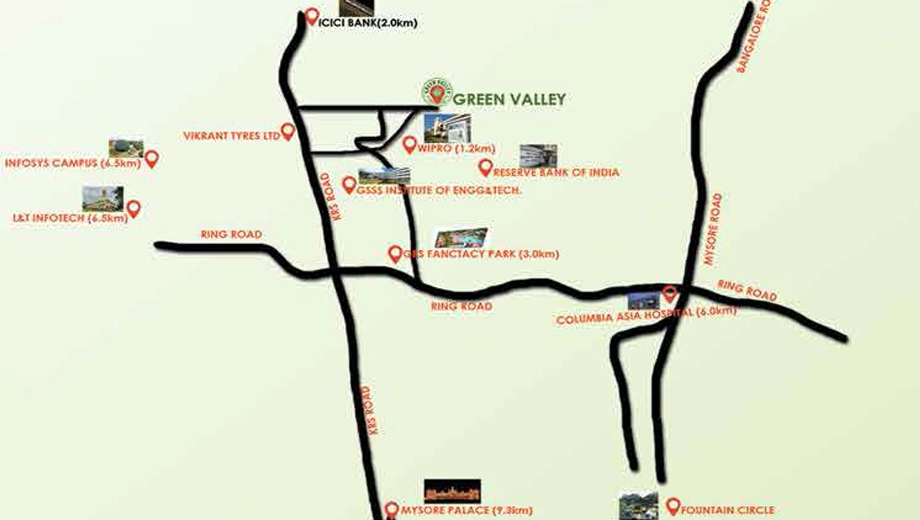 Location of Preeti Green Valley in Hebbal, Mysore - Image 425789