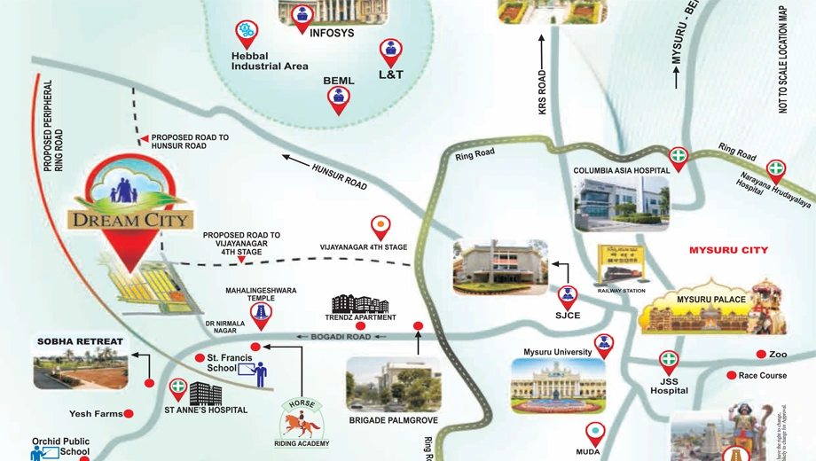 Location of Rai Dream City in Bogadi, Mysore - Image 425764