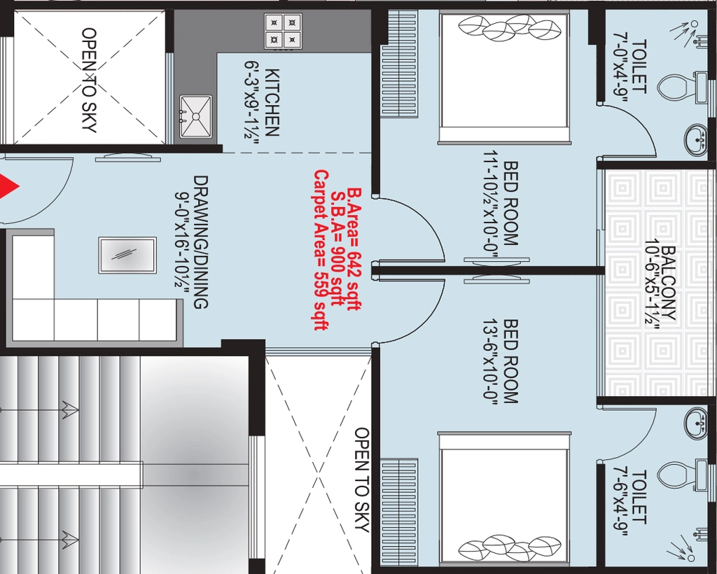2 BHK Flat in Ruheen Regal in Jagatpura, Jaipur - Image 927404