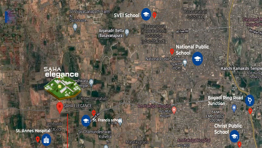 Location of Ess Saha Elegance 2 in Bogadi, Mysore - Image 425854