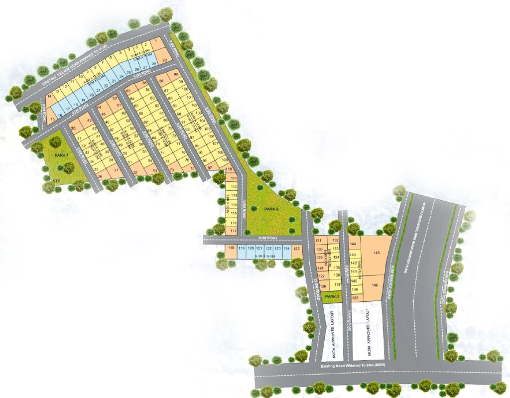 Master Plan of Saha Elite Phase 2 in Bogadi, Mysore - Image 425868