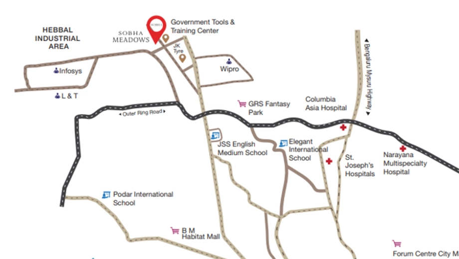 Location of Sobha Meadows - Image 425941