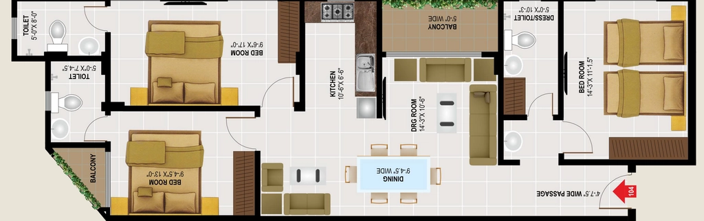 3 BHK Flat in Saras Rasik Residency in Jagatpura, Jaipur - Image 927408