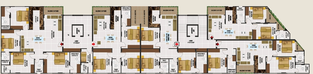 Floor Plan of Saras Rasik Residency in Jagatpura, Jaipur - Image 425819