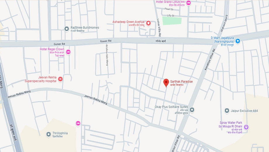 Location of Sarthak Paradise in Jagatpura, Jaipur - Image 425825