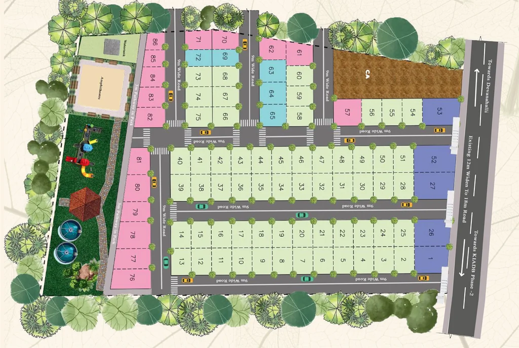 Master Plan of Bhumis Divi Dream Land in Devanahalli, Bangalore - Image 425844