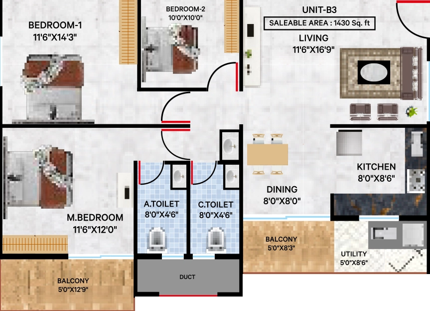 3 BHK Flat in Vrushabadri Winter Park in Sarjapur Road, Bangalore - Image 927443