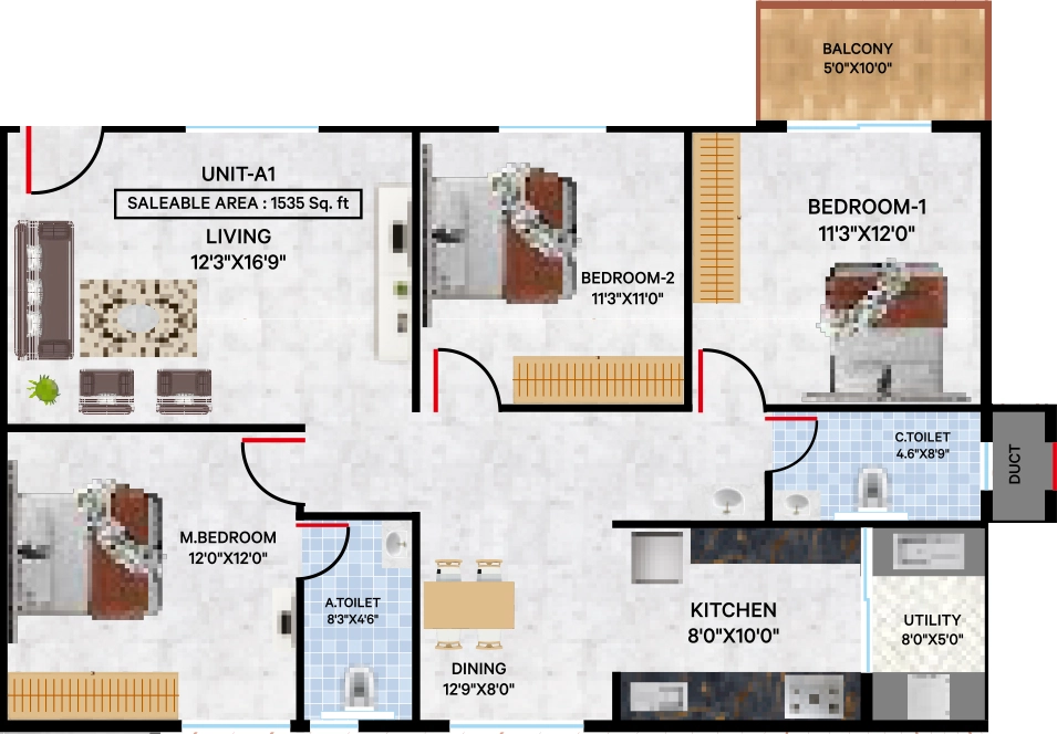 3 BHK Flat in Vrushabadri Winter Park in Sarjapur Road, Bangalore - Image 927444