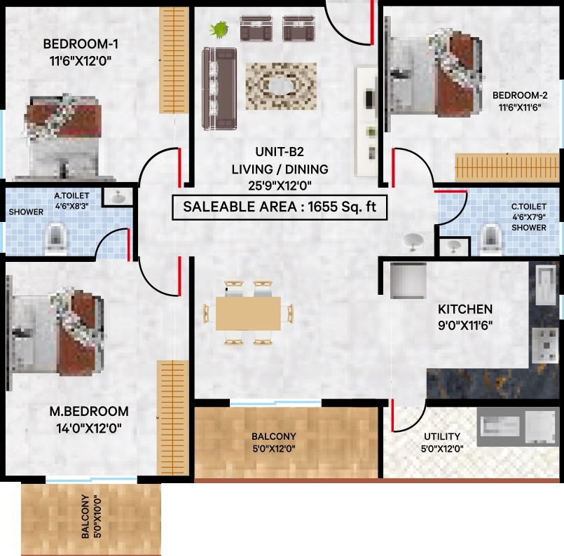 3 BHK Flat in Vrushabadri Winter Park in Sarjapur Road, Bangalore - Image 927445