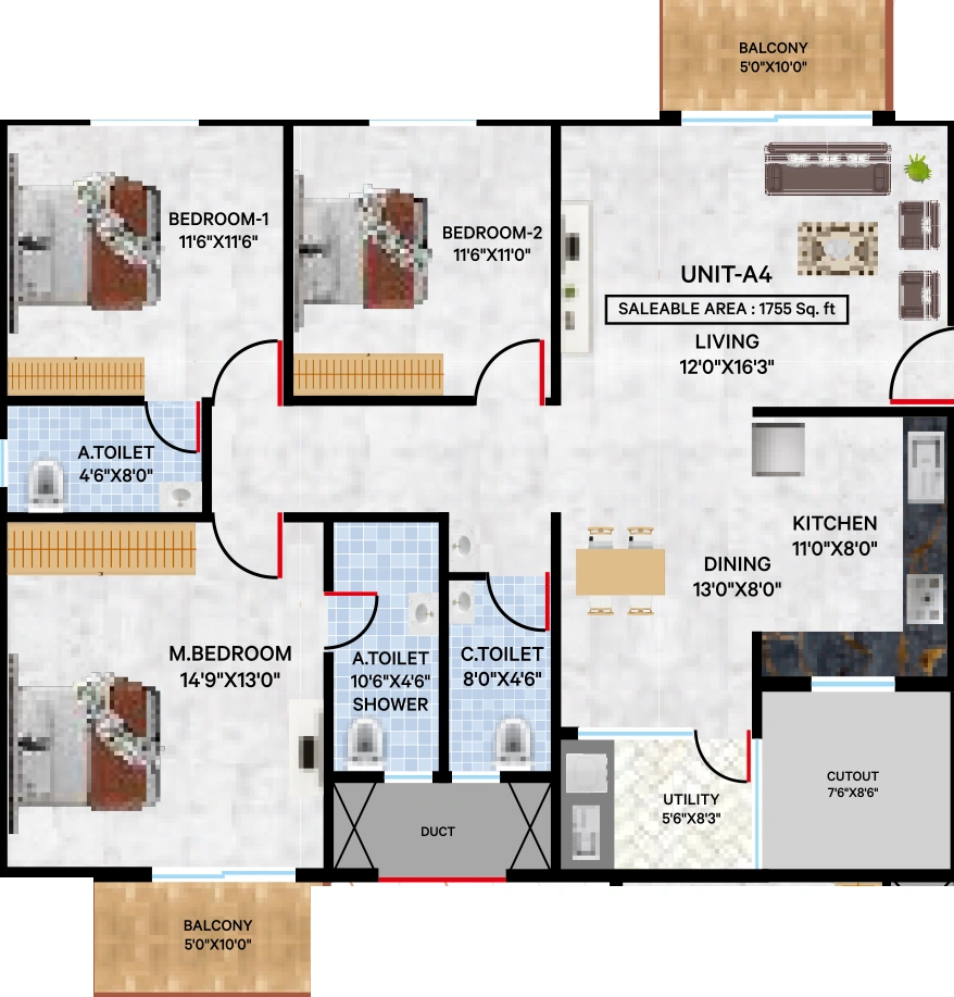 3 BHK Flat in Vrushabadri Winter Park in Sarjapur Road, Bangalore - Image 927446